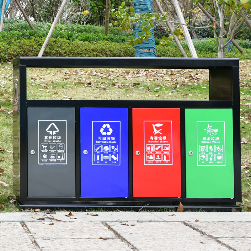 北京公园户外分类垃圾桶 室外环卫果皮箱 JK-LJT-04
